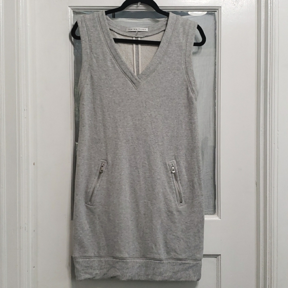 Trina Turk 100% cotton Sleeveless Sweatshirt Mini Dress / Tunic